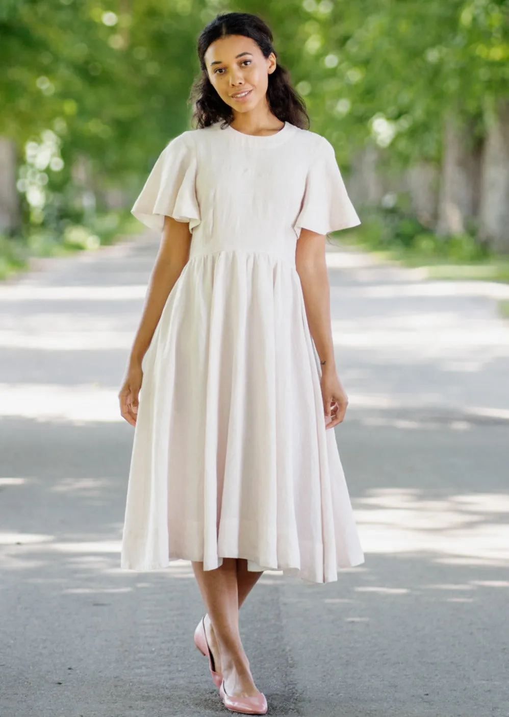 Butterfly Sleeve Dress, Short Sleeve