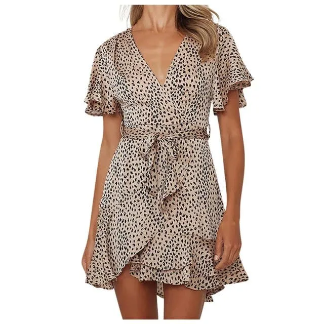 Butterfly Sleeve Vintage Short Mini Dress