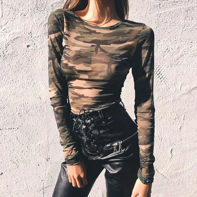 Camouflage Print T-shirt