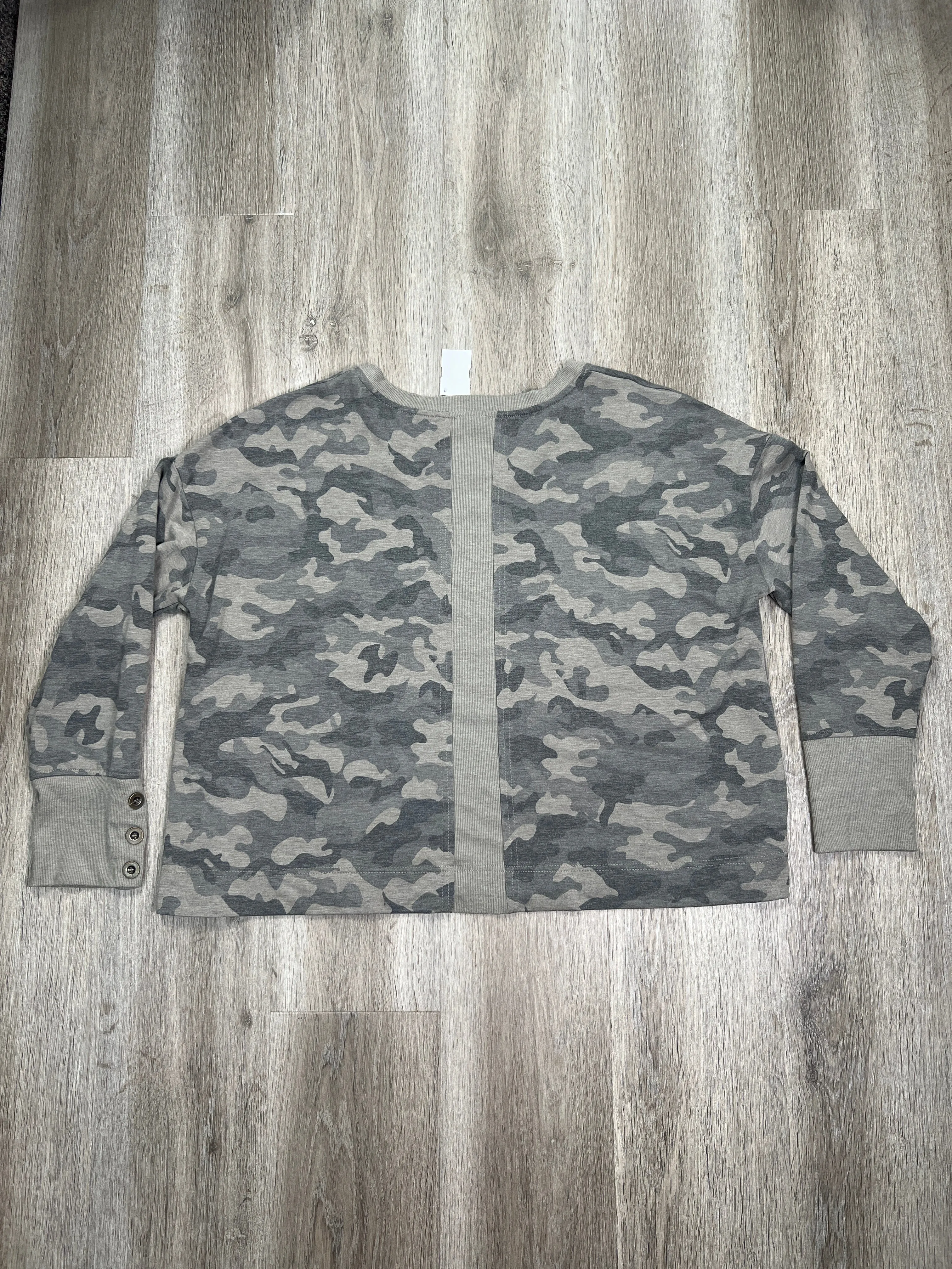 Camouflage Print Top Long Sleeve Jane And Delancey, Size Xl