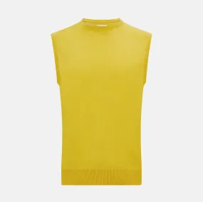 Canary Yellow Cashmere Round Neck Vest