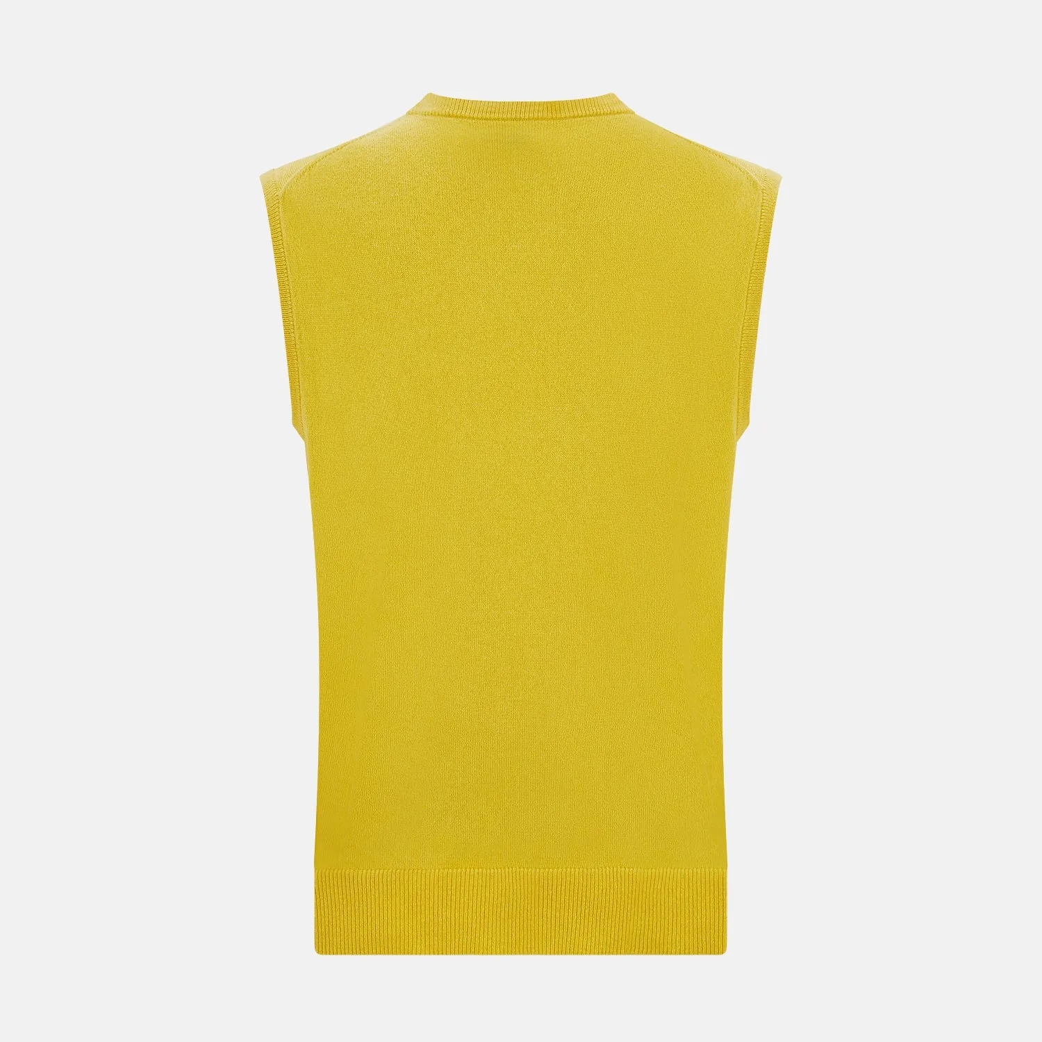 Canary Yellow Cashmere Round Neck Vest