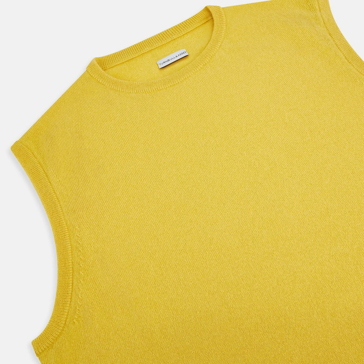 Canary Yellow Cashmere Round Neck Vest