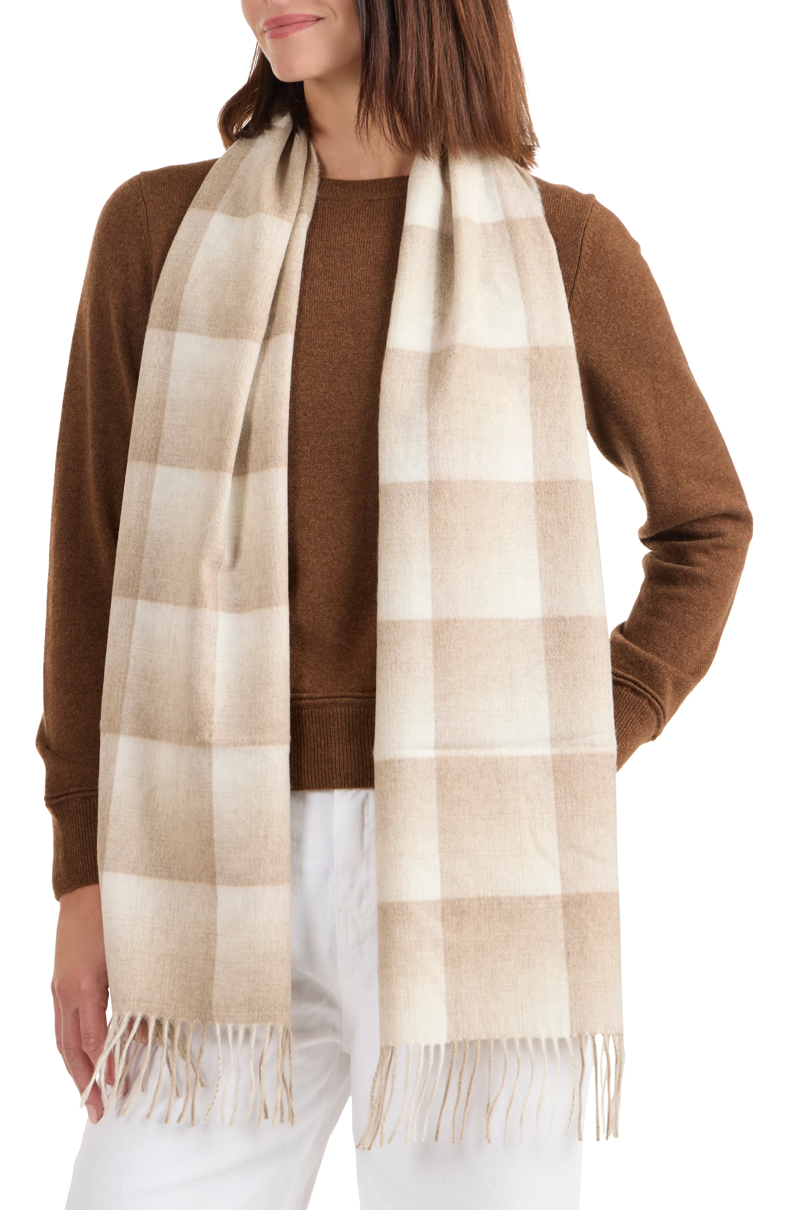 CASHMERE OMBRE GRID SCARF