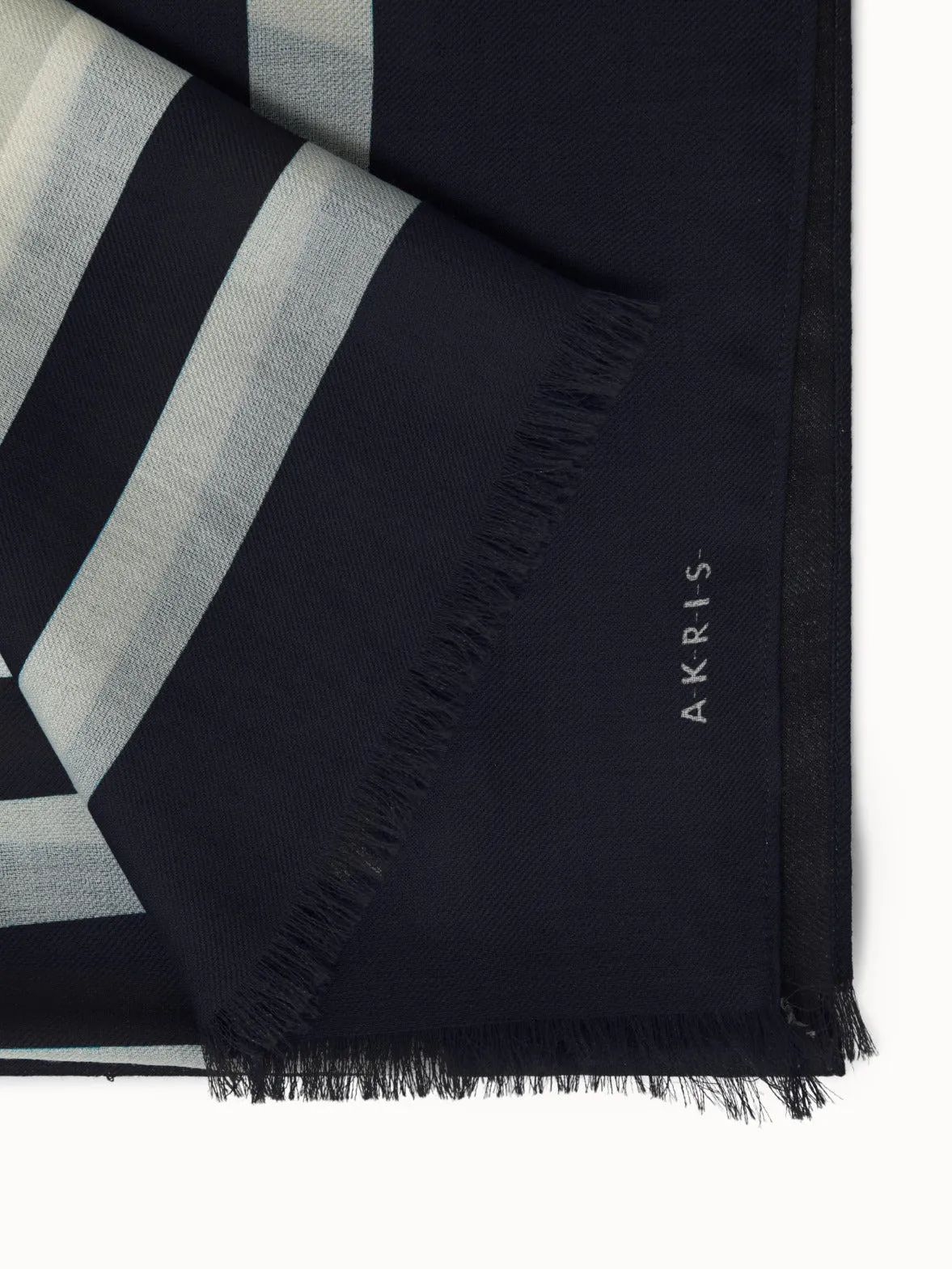 Cashmere Silk Infinite Trapezoid Print Scarf