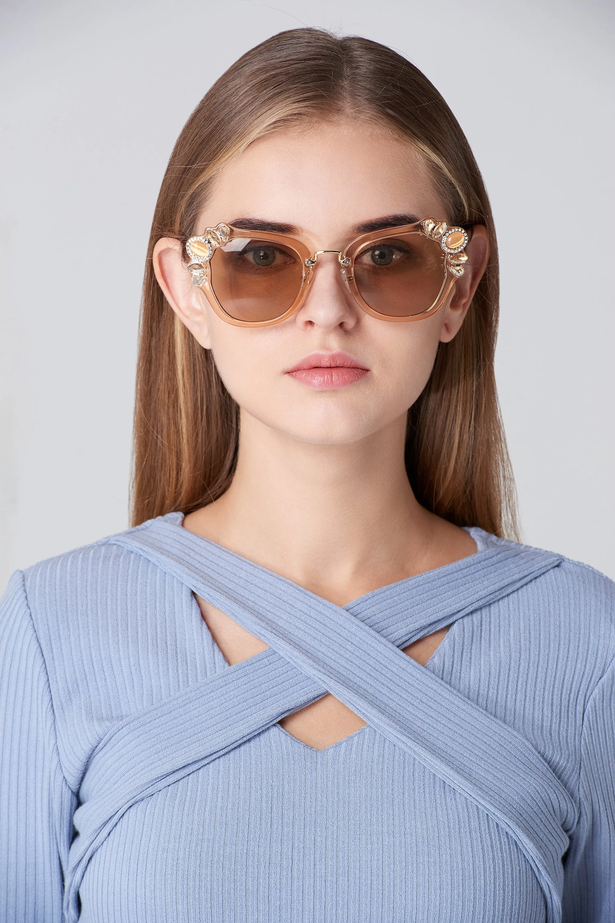 Champagne Jewel Tip Sunglasses