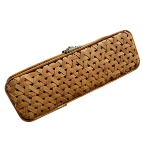 Chic Little Rattan Sunglasses Glasses Case with Metal Clasp circa 1970s