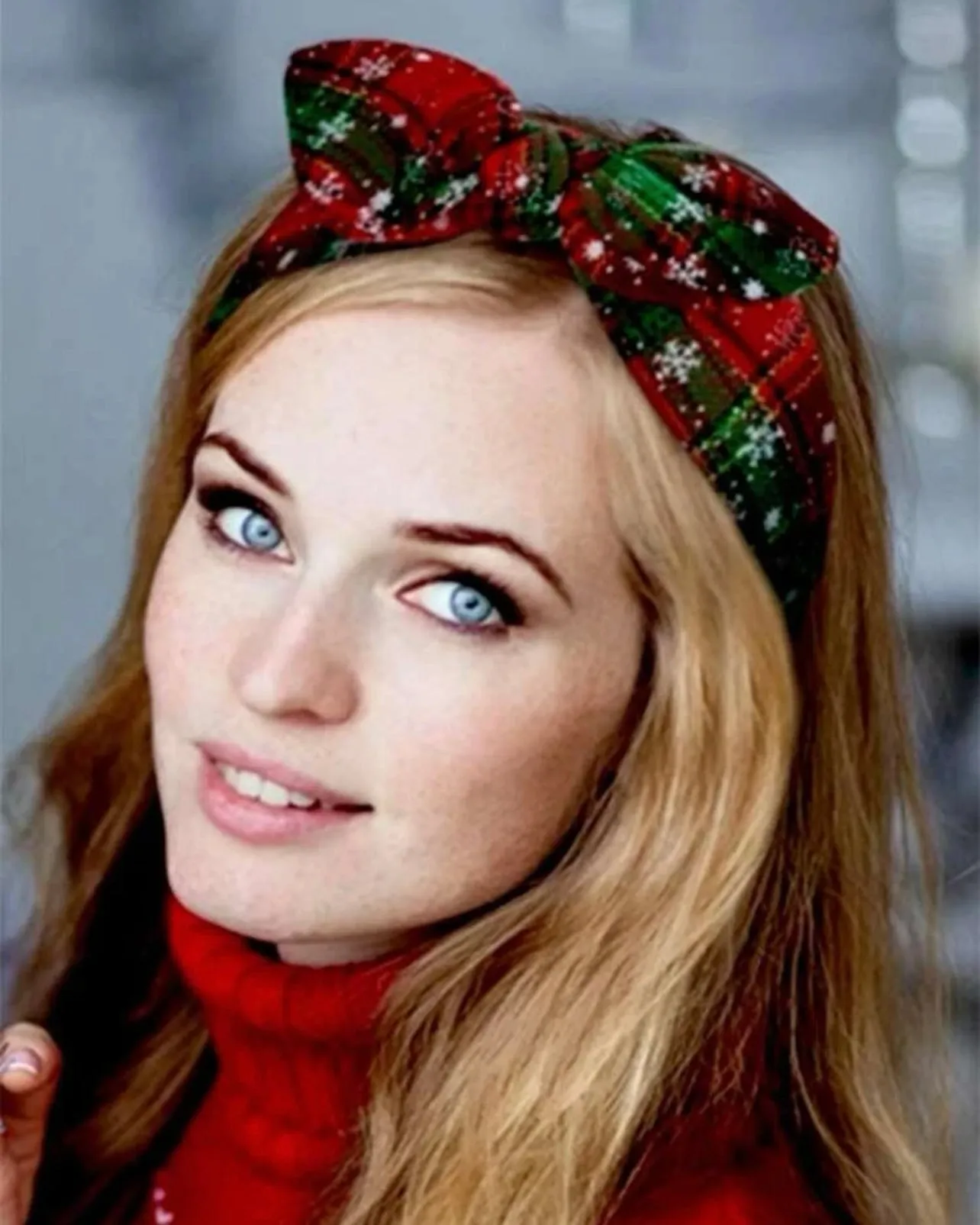 Christmas Topknot Headband - Handmade Headpiece, Plaid Headpiece, Holiday Headband, Red and Green Headbands