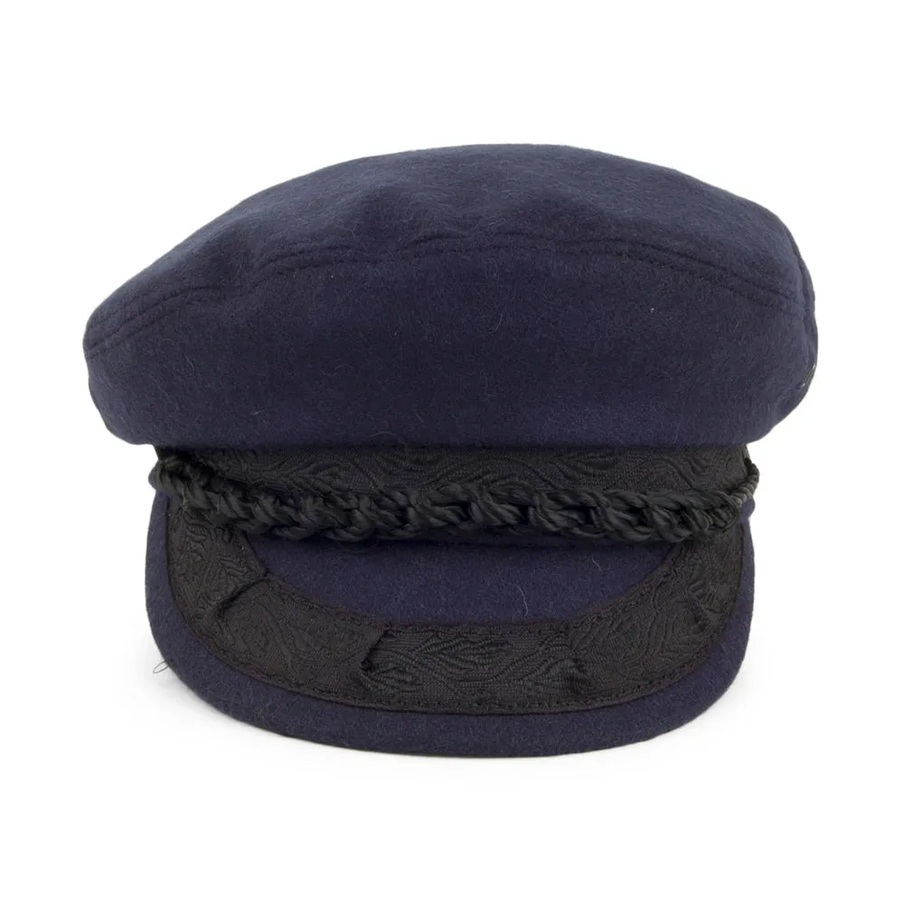 Classic Wool Greek Fisherman Cap - Navy Blue