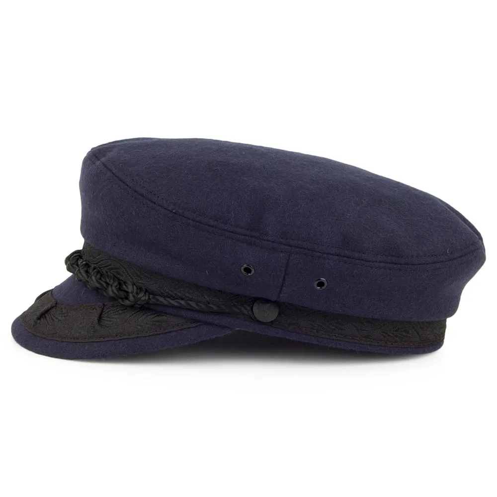 Classic Wool Greek Fisherman Cap - Navy Blue