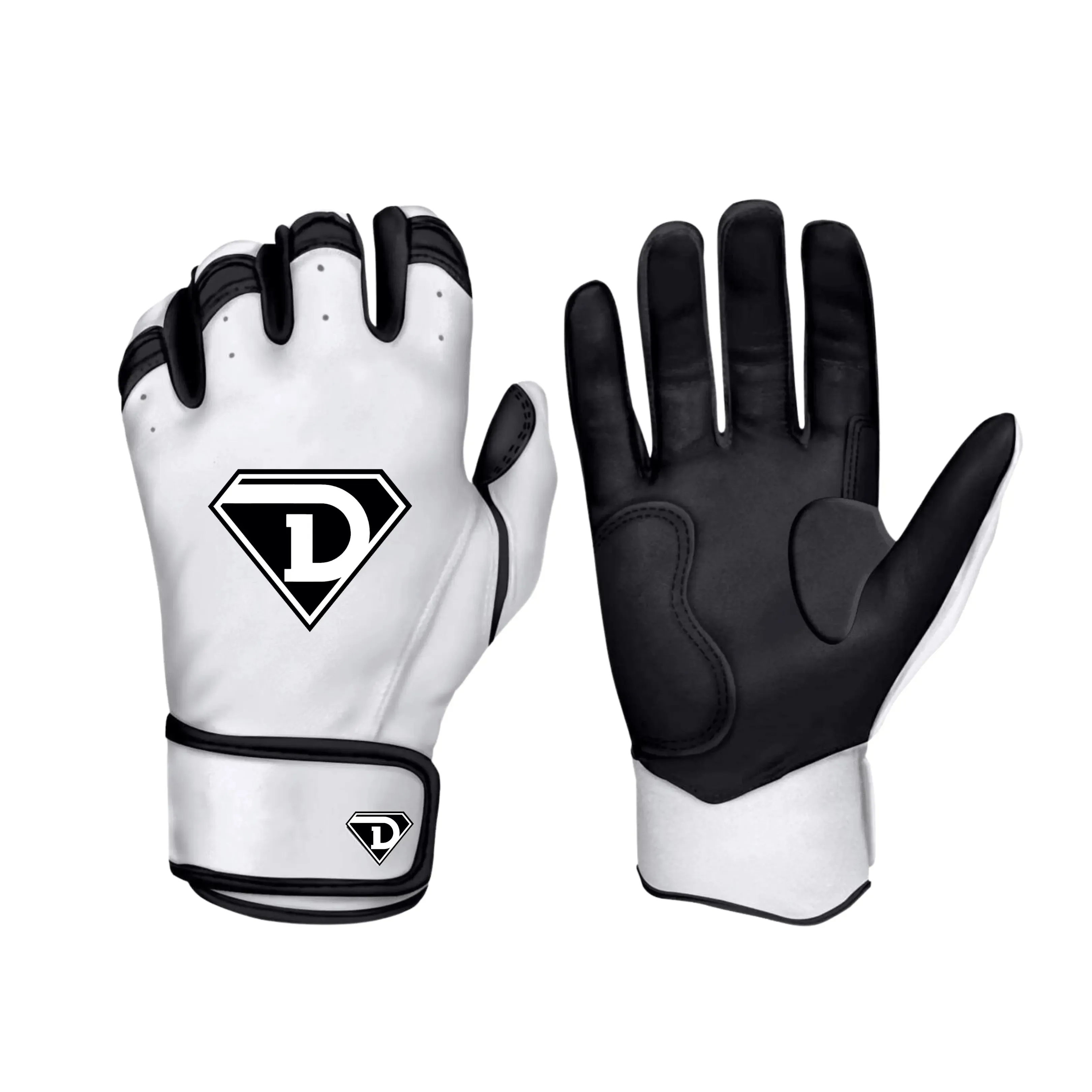 D1 Elite Series Premium Batting Gloves “Pandaz” White / Black