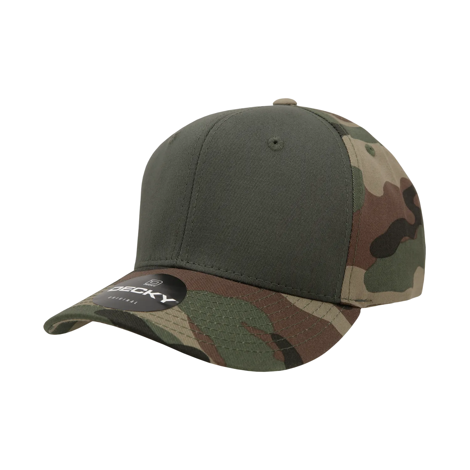 Decky 1048 6 Panel Mid Profile Structured Camo Cap - CASE Pricing