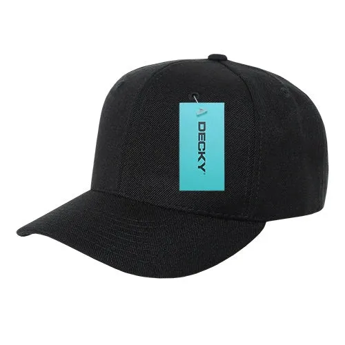 Decky 306 - 6 Panel Mid Profile Structured Cap, Plain Pro Baseball Cap