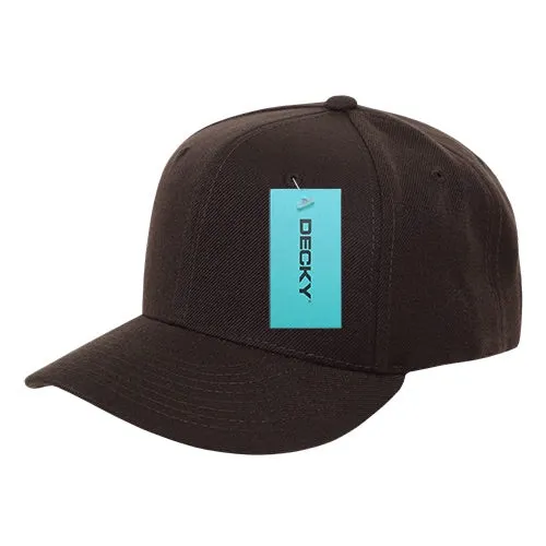 Decky 306 - 6 Panel Mid Profile Structured Cap, Plain Pro Baseball Cap