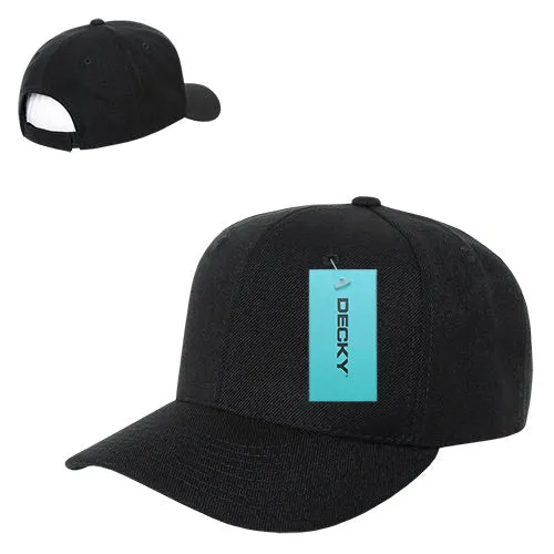 Decky 306 - 6 Panel Mid Profile Structured Cap, Plain Pro Baseball Cap