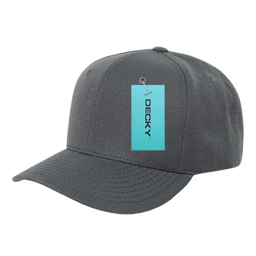 Decky 306 - 6 Panel Mid Profile Structured Cap, Plain Pro Baseball Cap