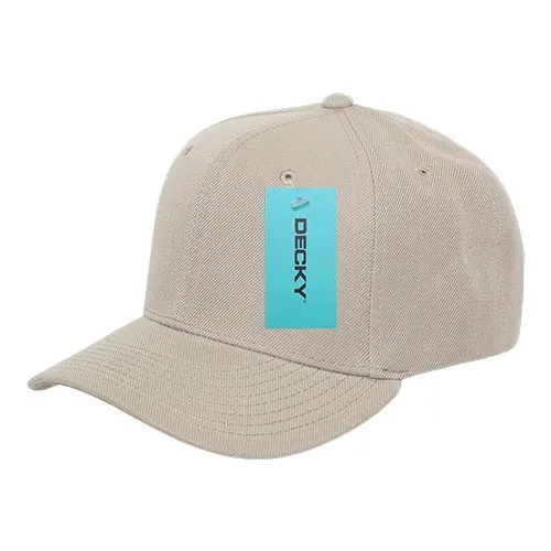 Decky 306 - 6 Panel Mid Profile Structured Cap, Plain Pro Baseball Cap