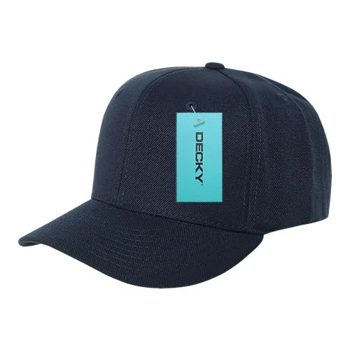 Decky 306 - 6 Panel Mid Profile Structured Cap, Plain Pro Baseball Cap