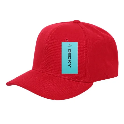 Decky 306 - 6 Panel Mid Profile Structured Cap, Plain Pro Baseball Cap