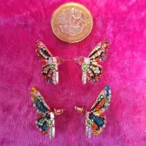 Diamante Butterfly Stud Earrings