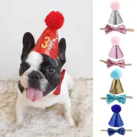 Dog Party Hat & Bow Tie Collar - Custom Age