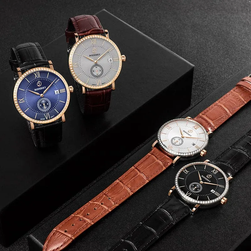 ELEGANT II - Swiss Quartz Movement Watch | Rose Gold & Blue Dial