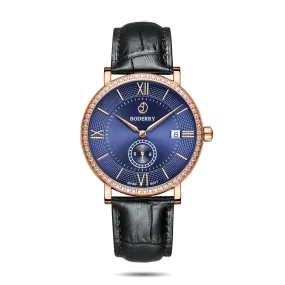 ELEGANT II - Swiss Quartz Movement Watch | Rose Gold & Blue Dial