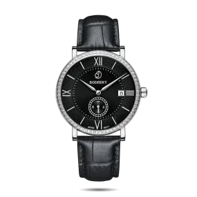 ELEGANT II - Swiss Quartz Movement Watch | Silver & Black Dial