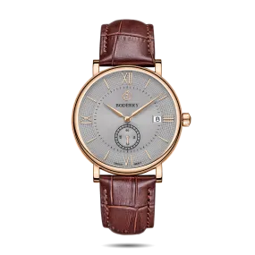 ELEGANT - Swiss Quartz Movement Watch | Rose Gold & Grey Dial