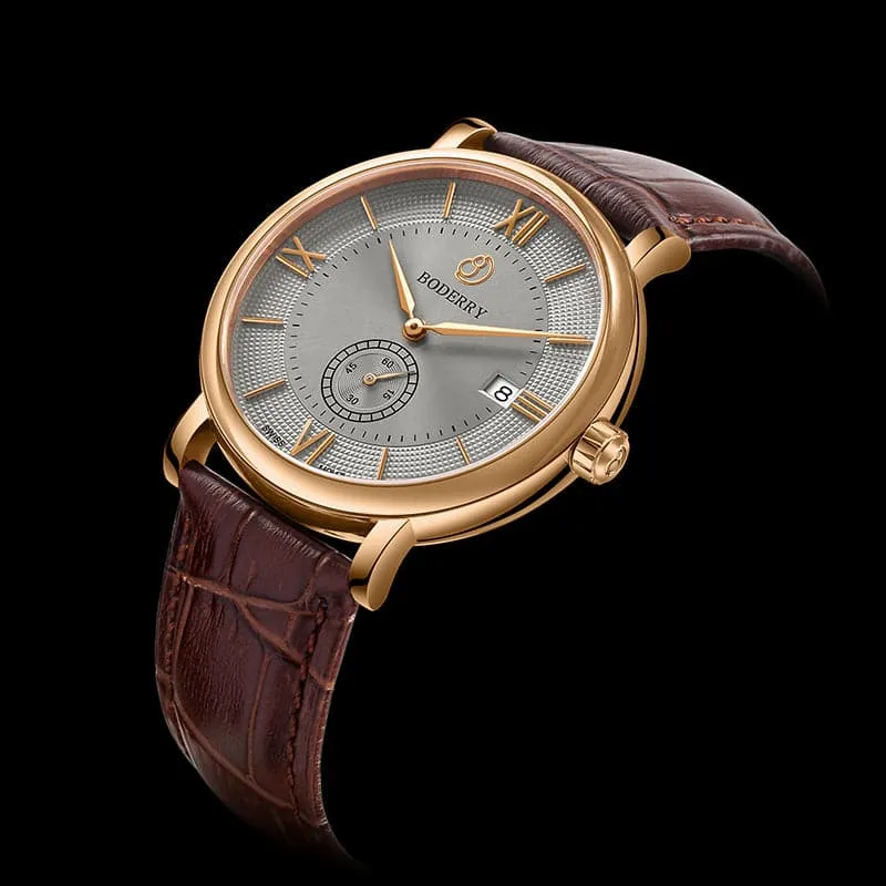 ELEGANT - Swiss Quartz Movement Watch | Rose Gold & Grey Dial