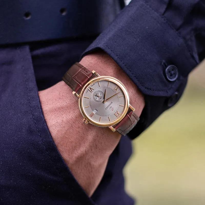 ELEGANT - Swiss Quartz Movement Watch | Rose Gold & Grey Dial