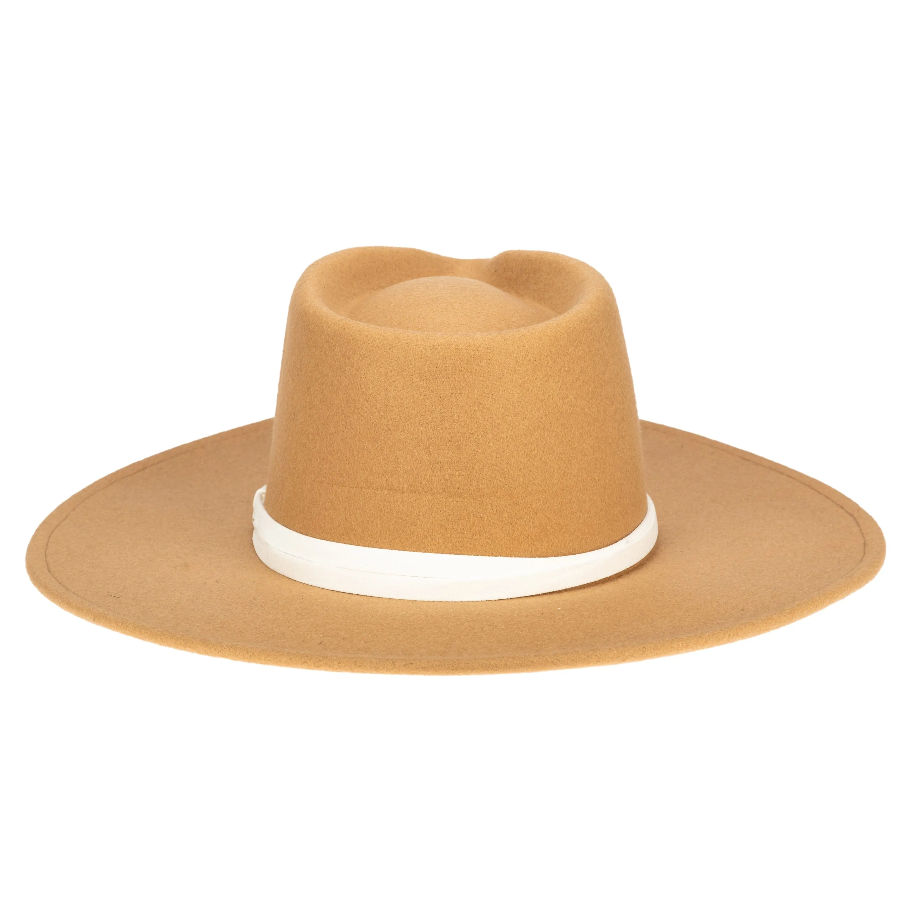 Faux Felt Wide Brim Fedora