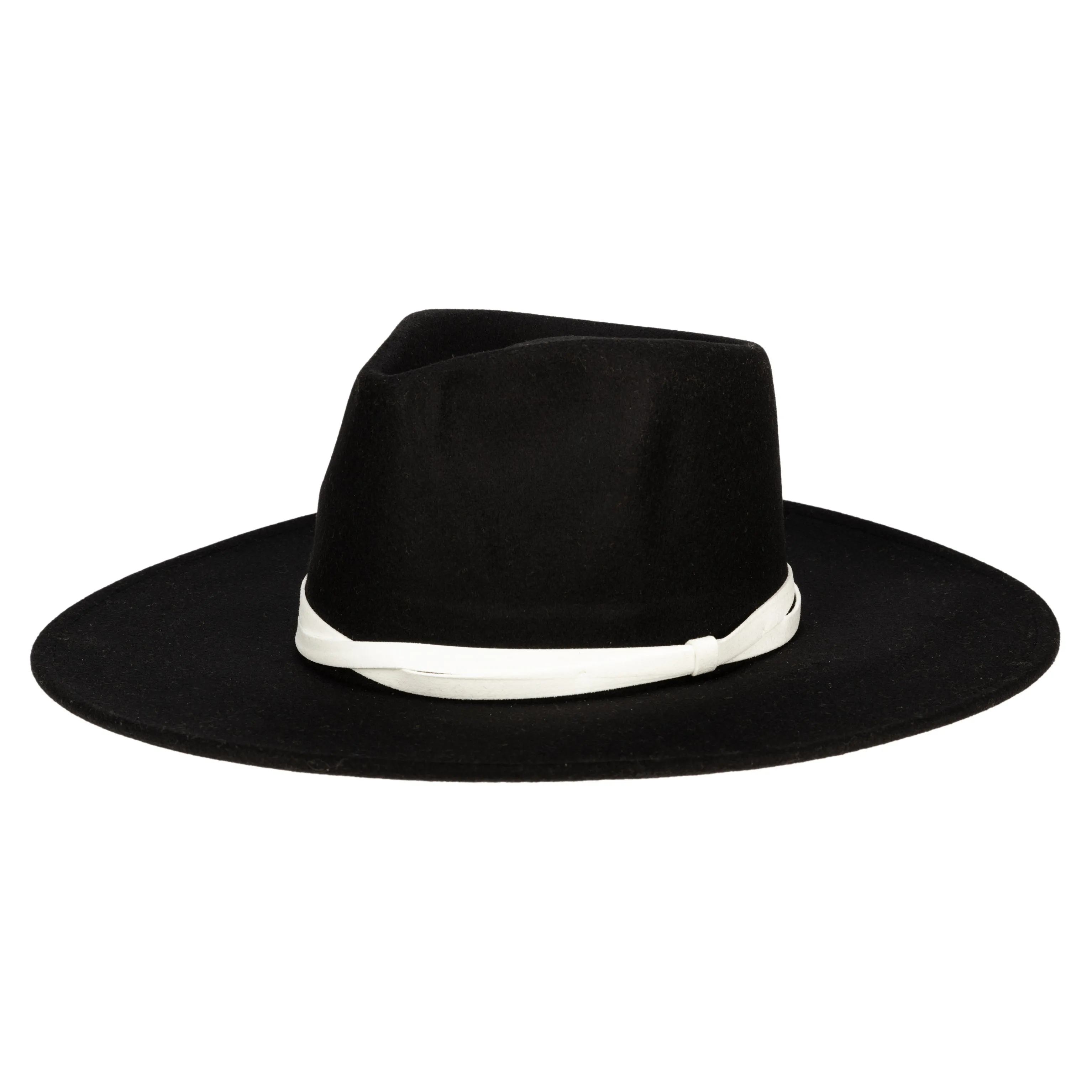 Faux Felt Wide Brim Fedora