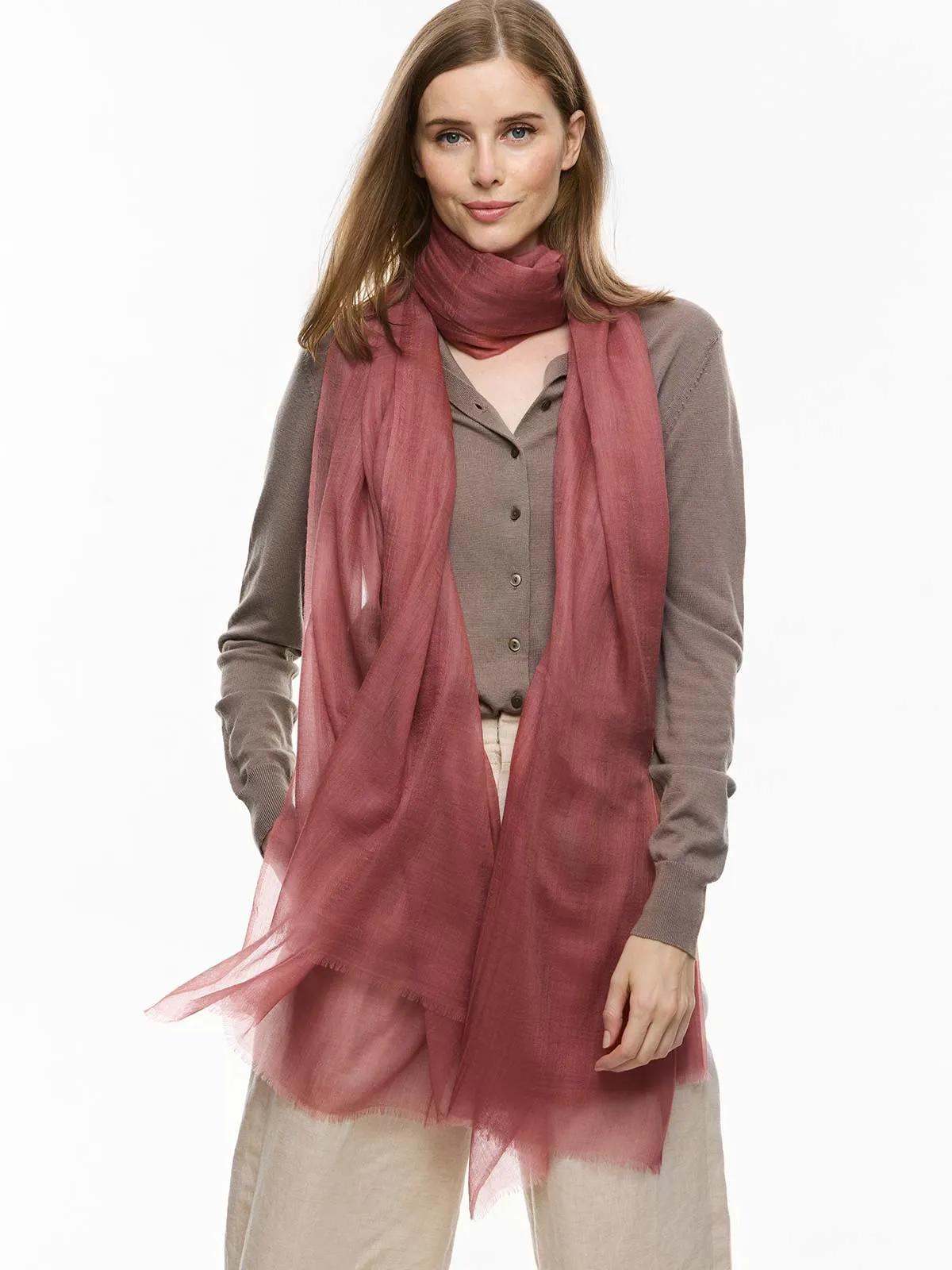 Featherlight Desert Rose Cashmere Scarf