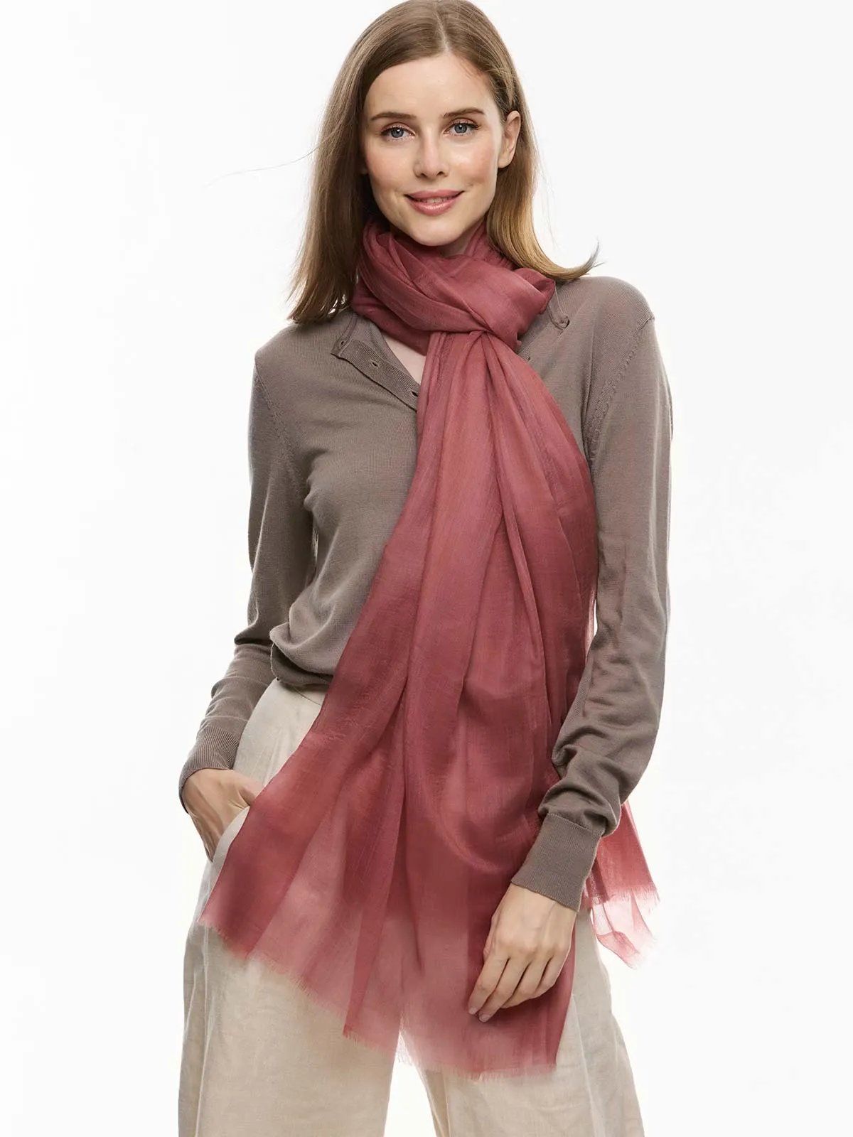 Featherlight Desert Rose Cashmere Scarf