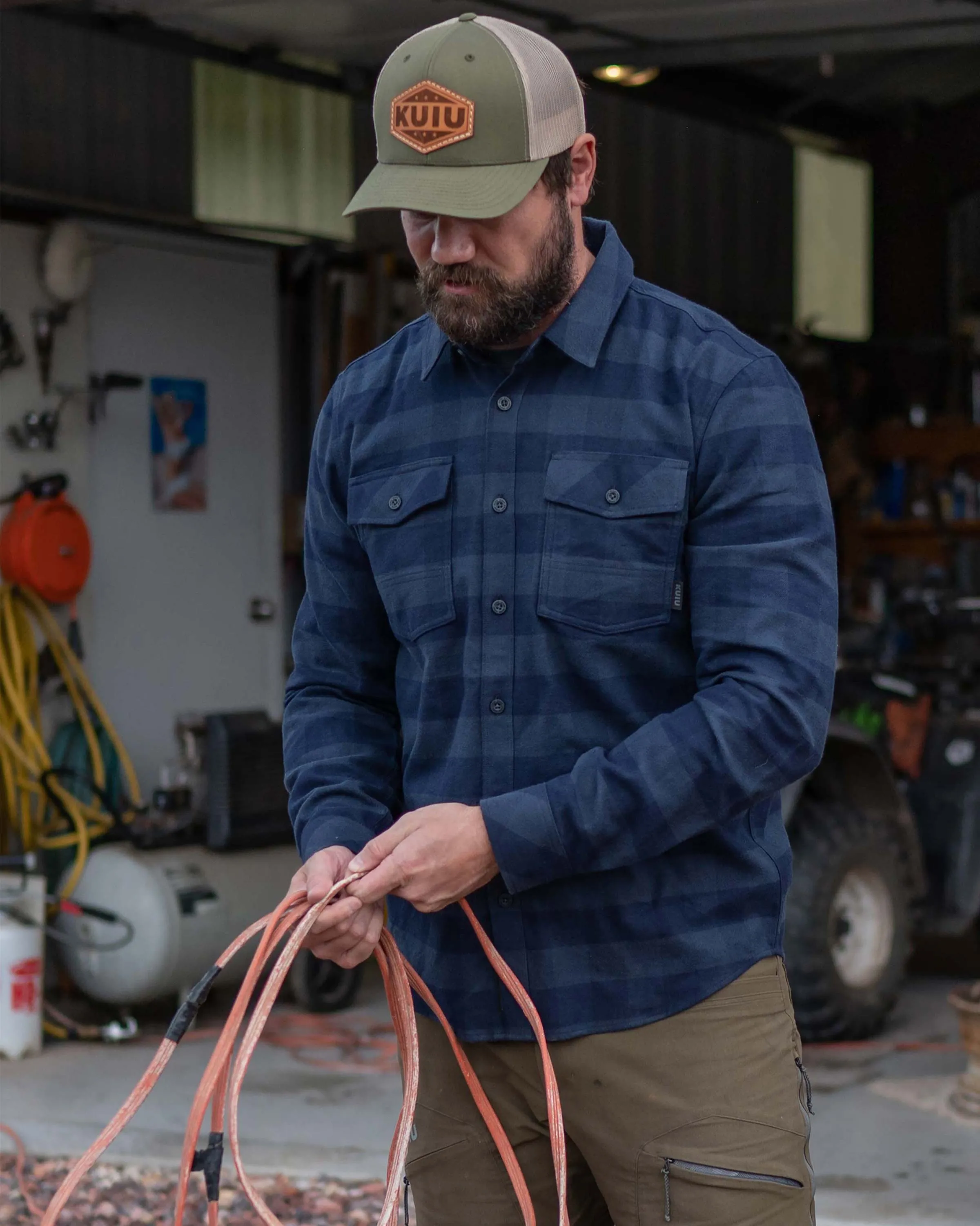 Field Flannel Shirt | Steel Blue Trio