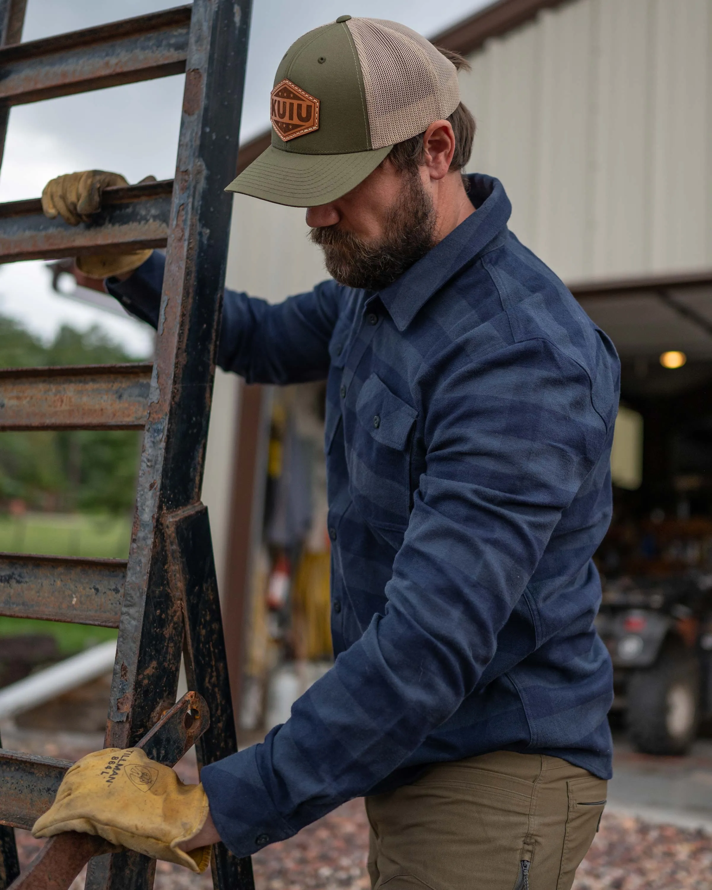 Field Flannel Shirt | Steel Blue Trio