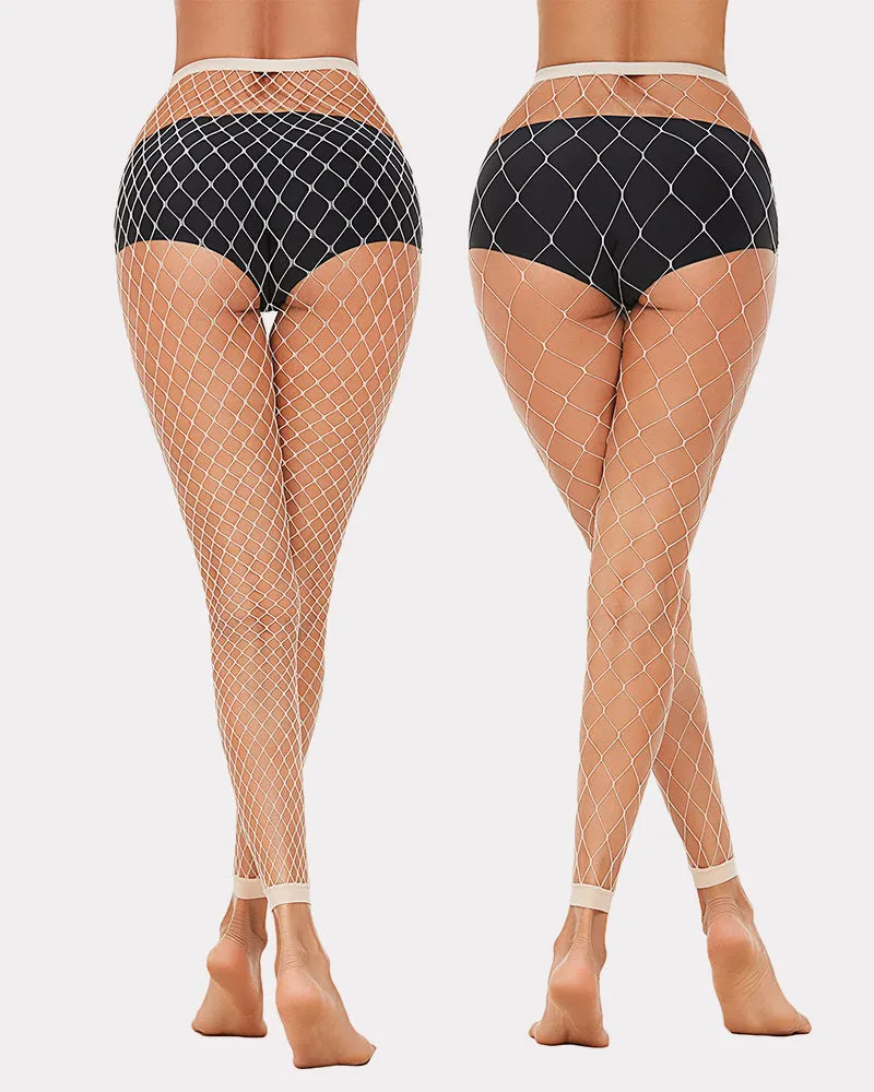 Fishnet Stockings Footless High Waist Tights Pantyhose