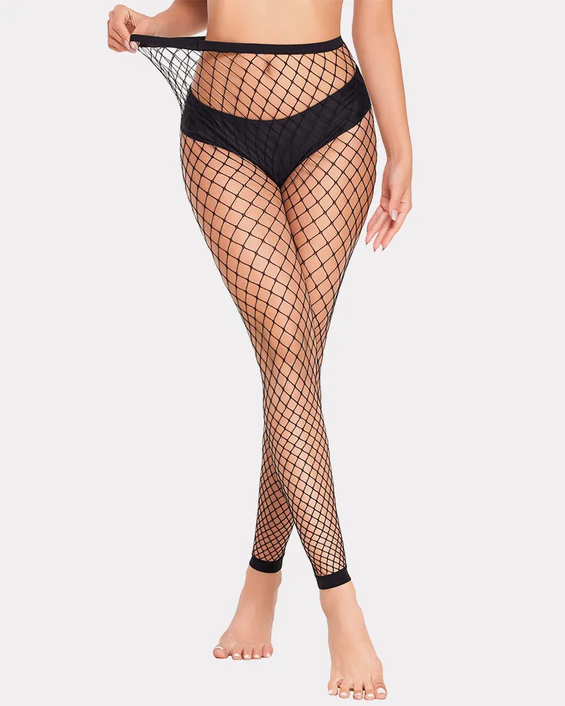 Fishnet Stockings Footless High Waist Tights Pantyhose