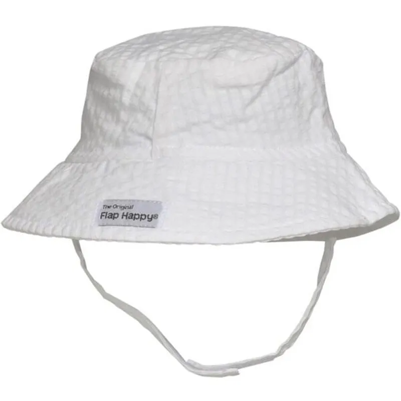 Flap Happy CHT Upf 50  Bucket Hat - Vanilla Stripe Seersucker