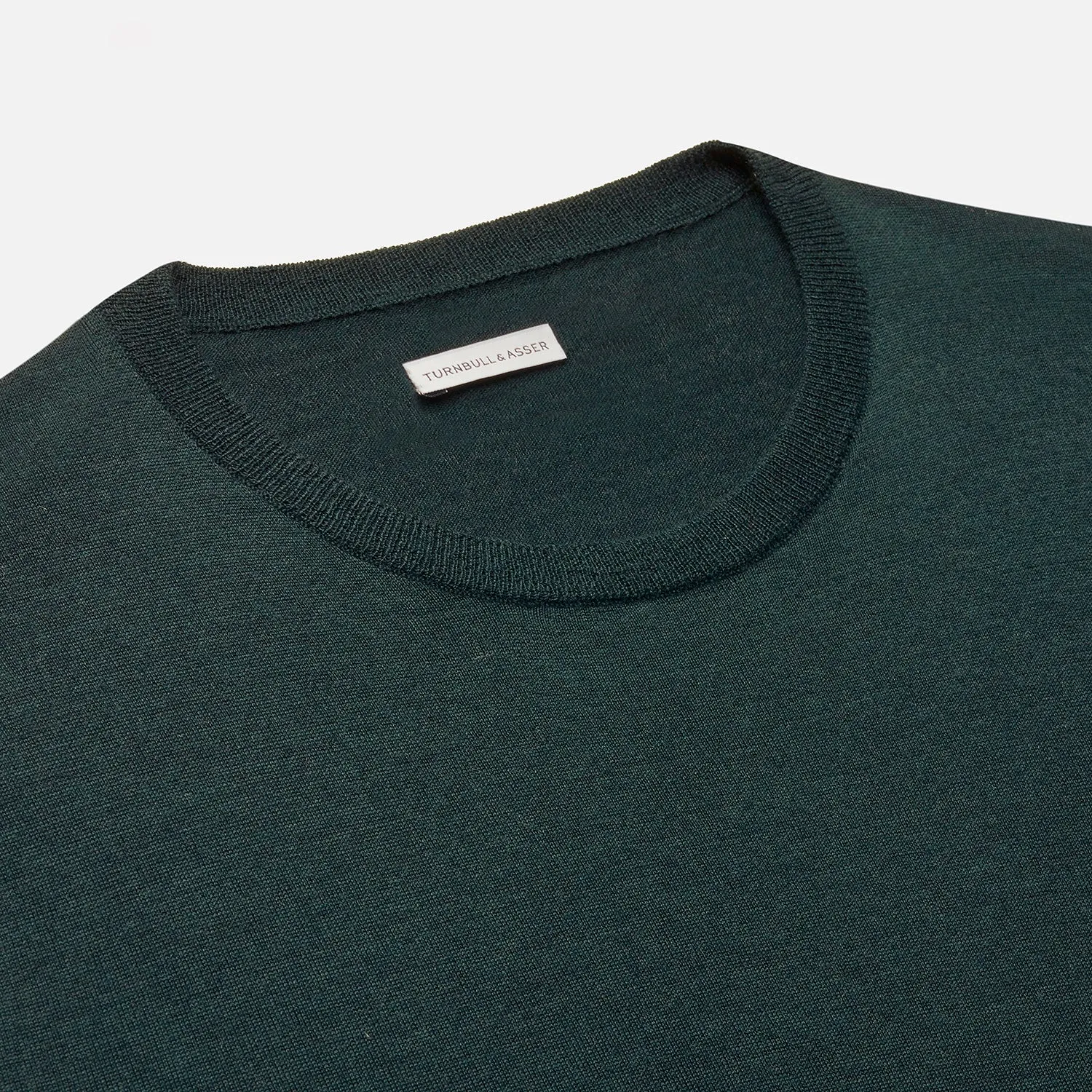 Forest Green Fine Merino Round Neck Jumper