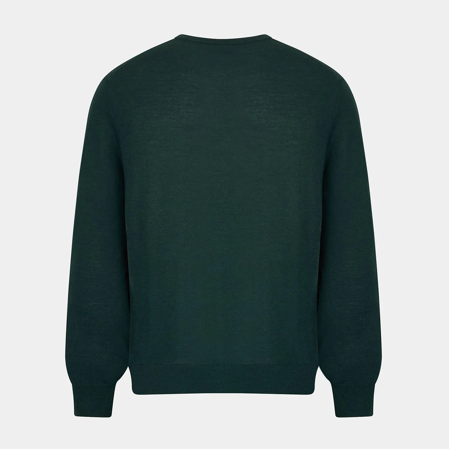 Forest Green Fine Merino Round Neck Jumper