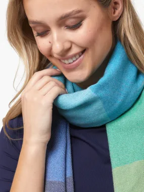 Foxford Green and Blue Extra Fine Merino Scarf