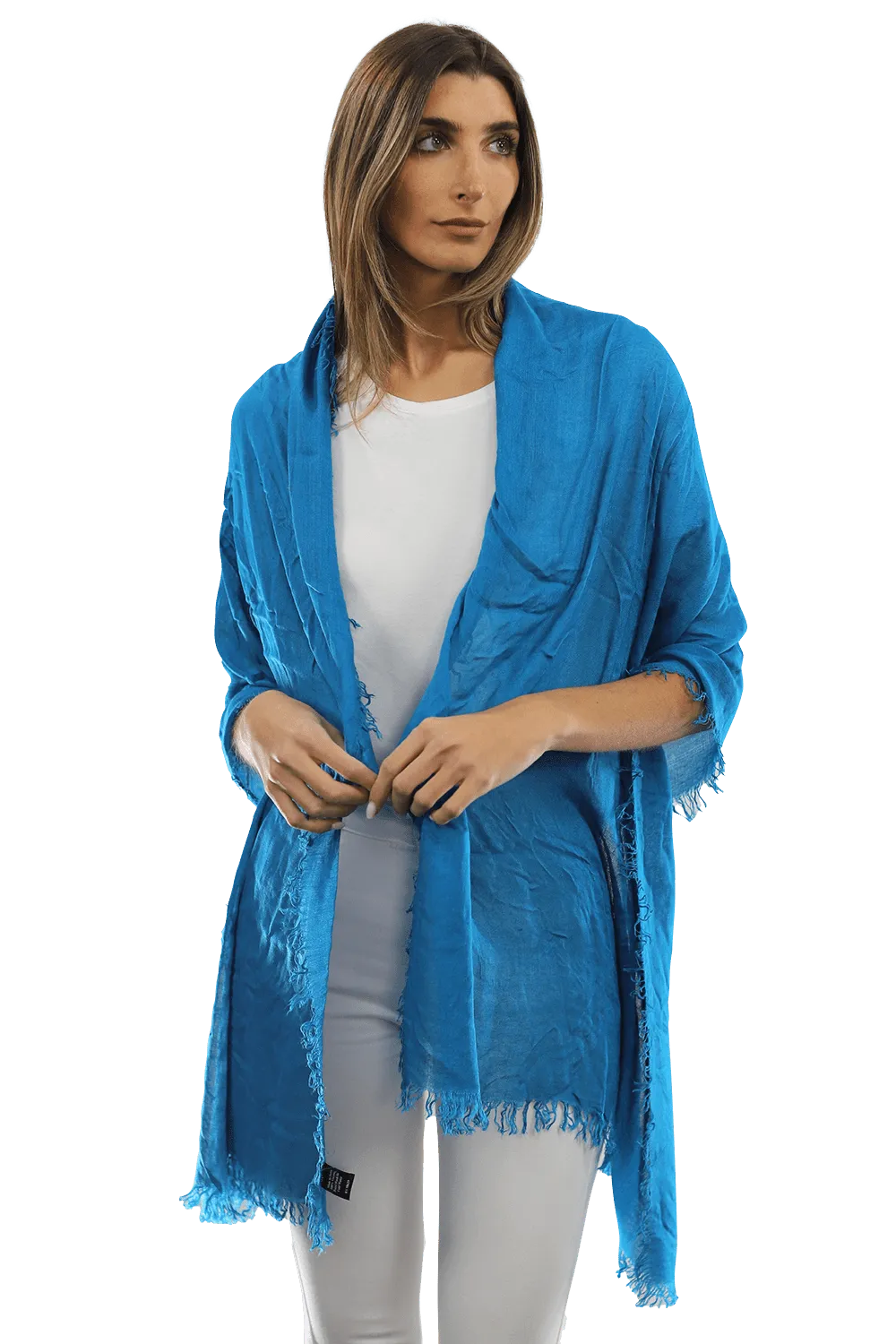 Fringe Pashmina - Blue