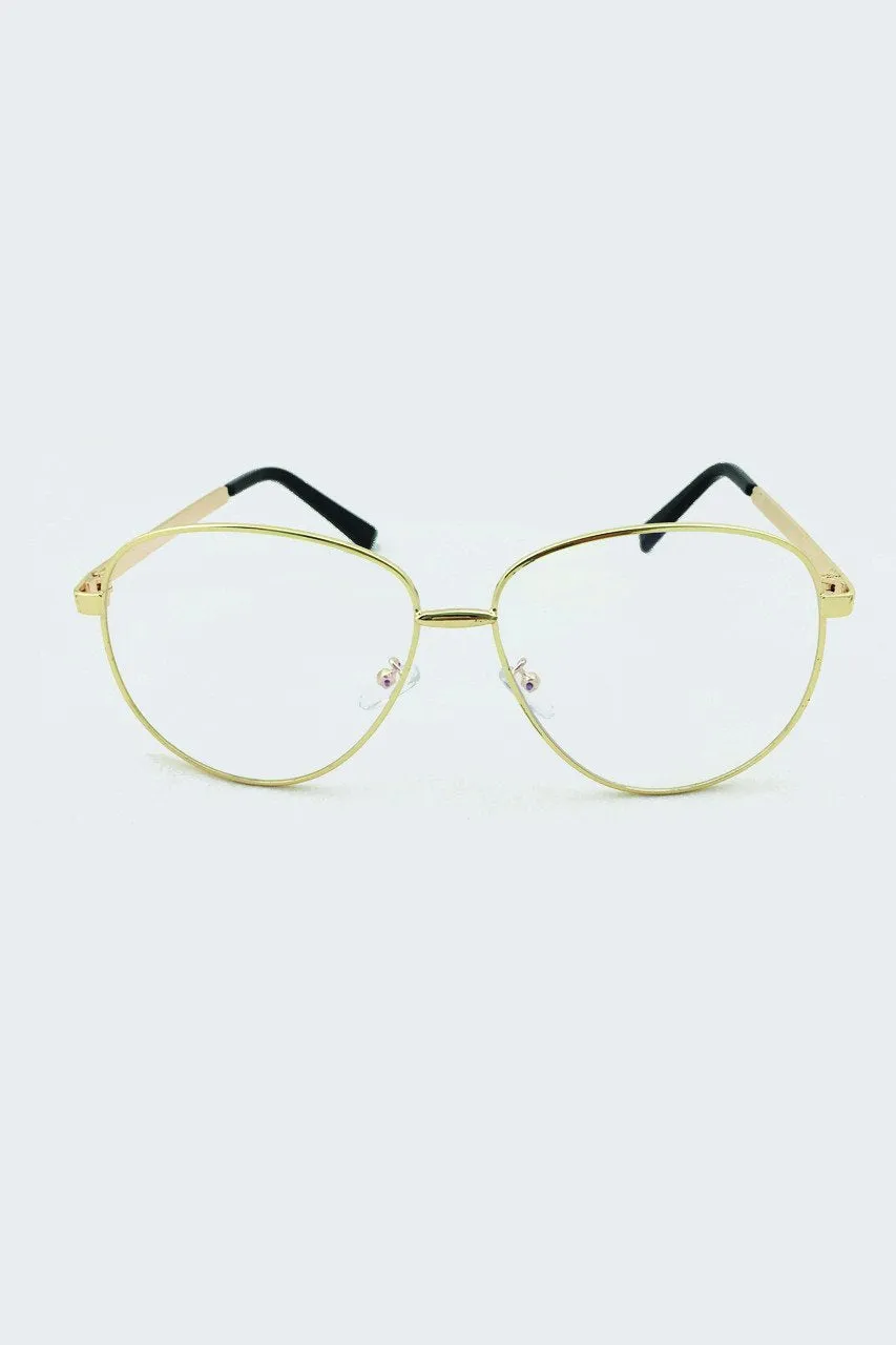 Geeky Aviator Clear Glasses