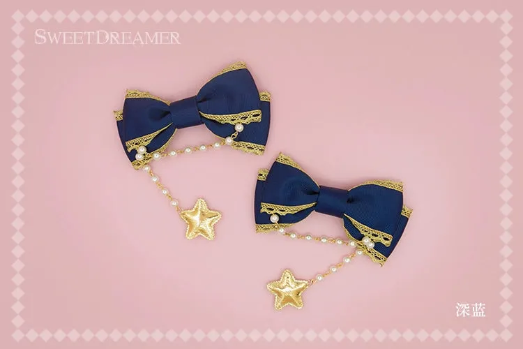 Gold Brocade Star Hair Clip Set