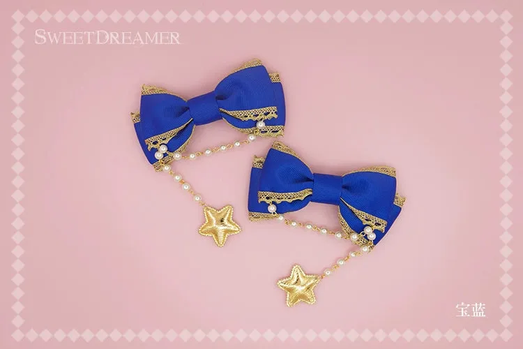 Gold Brocade Star Hair Clip Set