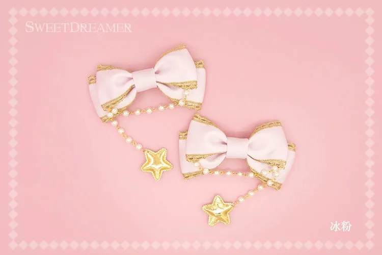 Gold Brocade Star Hair Clip Set