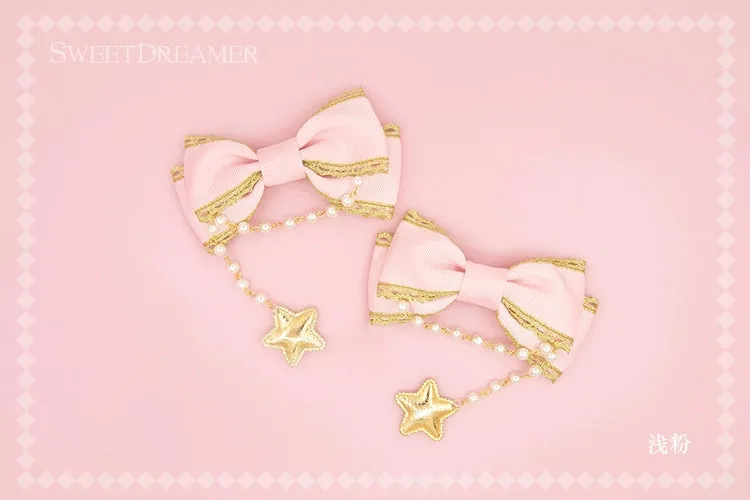 Gold Brocade Star Hair Clip Set