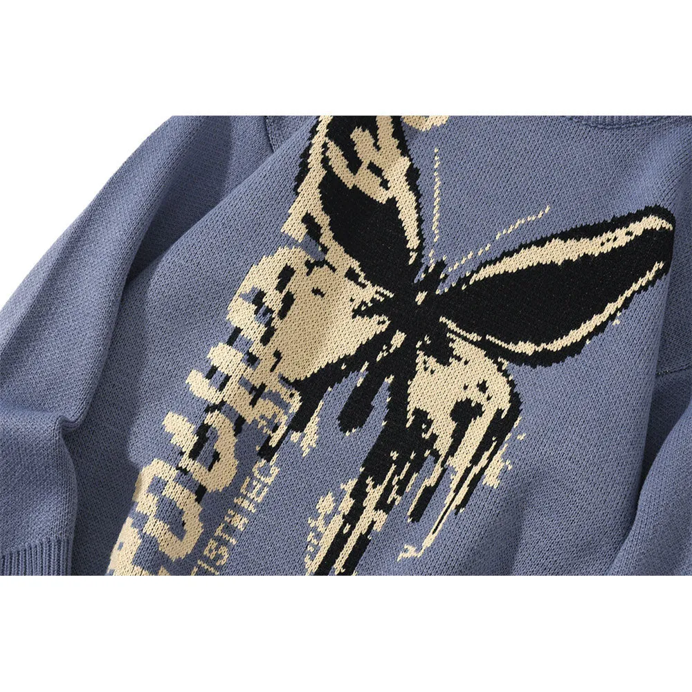 Gothic Butterfly Knitted Sweater